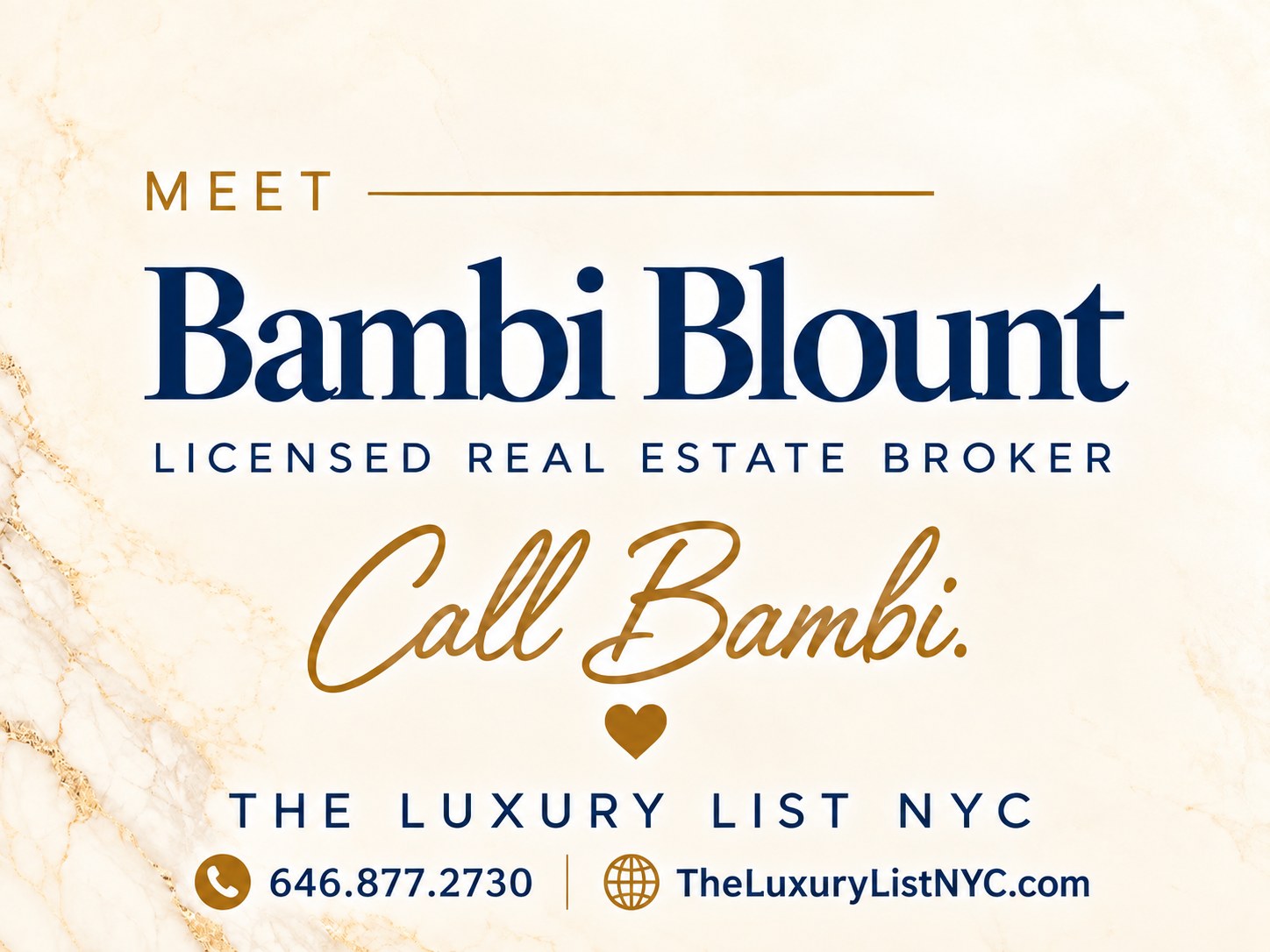 Bambi Blount, Licensed Real Estate Broker – The Luxury List NYC